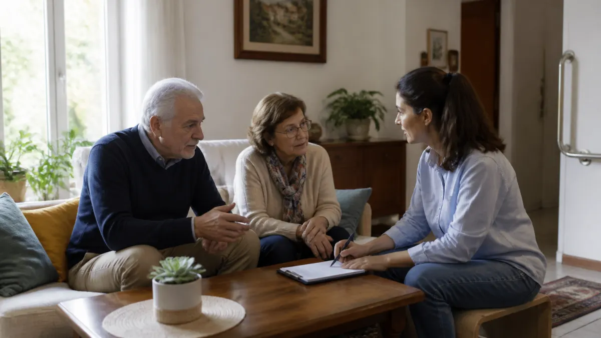 Famiglia italiana con badante qualificata in casa