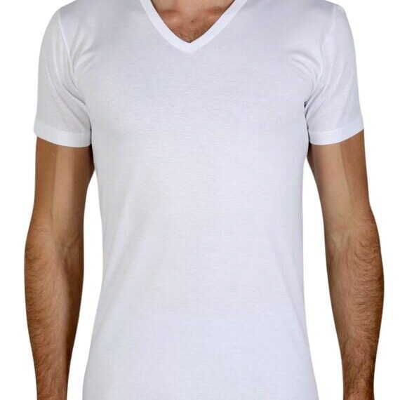 T-shirt uomo Fragi in filo di Scozia con scollo a V