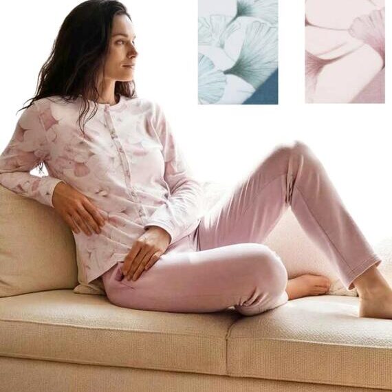 Pigiama donna Linclalor aperto in interlock