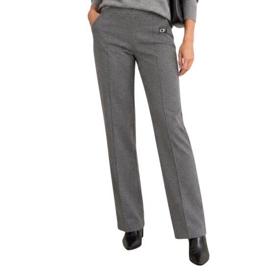 Pantaloni donna Carla Ferroni a gamba dritta spinati