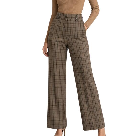 Pantaloni palazzo donna Carla Ferroni a quadri