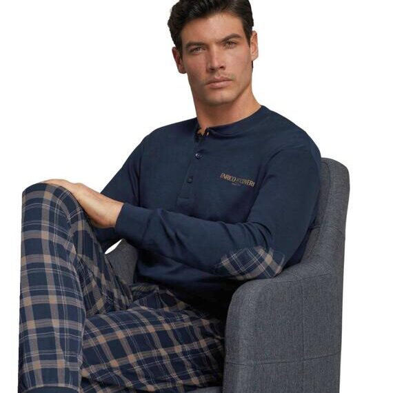 Pigiama uomo Enrico Coveri con pantaloni scozzesi