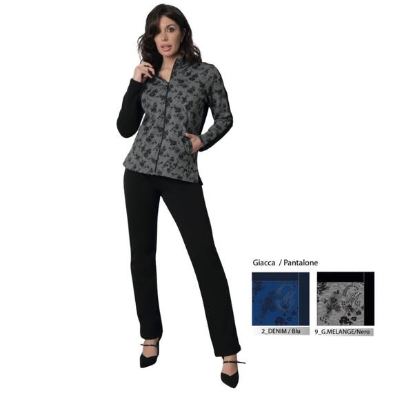 Tuta donna Coveri Moving in felpa con fantasia floreale